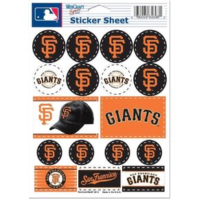 Wincraft MLB San Francisco Giants Vinyl Sticker Sheet, 5" x 7"