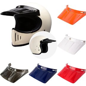 Retro 3-Snap Long Duck Visor for Motorcycle Helmets (Black)