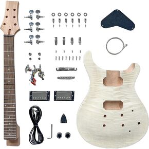 PRS Style Electric Guitar Kits,DIY Electric Guitar,Mahogany Body and Neck Rosewood Fingerboard,Build Your Own Electric Guitar