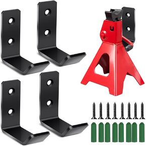 Jack Stands Wall Mount Organizer, Heavy Duty Stainless Steel Holder Hook, Wall Mounted Easy Storage Hooks Fits 2 & 3 & 5 & 6 Ton Jack Stands – 4 Packs in Kuwait