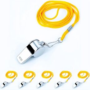 Whistle Stainless Steel Sports Whistles with Lanyard Loud Crisp Sound Whistles Great for Coaches Referees Officials and Traffic Police