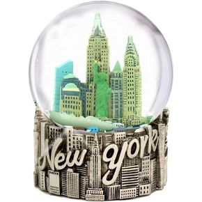 New York City Snow Globe 4.5 Inch Silver NYC Souvenirs