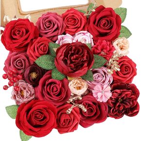 AmyHomie Artificial Purple Flowers Combo Silk Mix Peony Rose Hydrangea Fake Flowers w/Stem for DIY Wedding Bouquets Centerpieces Arrangements Table Party Bridal Baby Shower Home Fall Decor