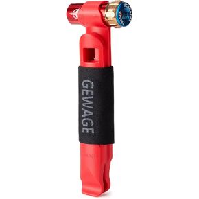 CO2 Inflator with 5 X 16g Cartridges - CO2 Inflator Lever for Bike Tires, Presta & Schrader Valve Compatible - CO2 Bike Tire Pump for Mountain and Road Bikes, Insulated Sleeve Included