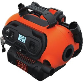 BLACK+DECKER 20V MAX* Inflator, Portable Air Compressor, 3 Modes: Cordless, 120V Corded, and 12V Car Adapter, Air Pump, Battery Sold Separately (BDINF20C)