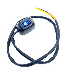 DC12V 24V Car Paste Type Switch SPST DIY Rocker Switch with Blue Light Illuminated Surface Push Button Water Drop Shape Switch with 24'' Cable for Car Auto Motorcycle