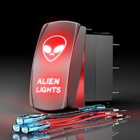 Rocker Switch Alien Lights,Laser Etched Toggle Switch ON/Off Switch for Cars Trucks Marine Boat ATV UTV RV