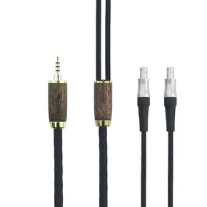 NewFantasia 2.5mm Trrs Balanced Male 6N OCC Copper Silver Plated Cord 2.5mm Balanced Cable Compatible with Sennheiser HD800, HD800S, HD820 Headphones Walnut Wood Shell