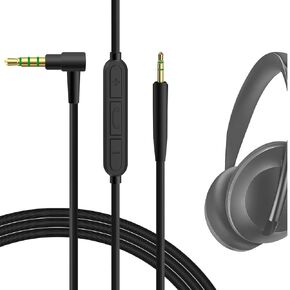 GEEKRIA Audio Cable with Mic Compatible with Bose 700, NC700, 700 ANC Cable, 2.5mm Aux Replacement Stereo Cord with Inline Microphone and Volume Control (4 ft/1.2 m)