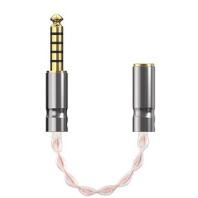 Geekria 4.4MM Balanced Male to 3.5MM Balanced Female Headphones Plug Adapter, Copper and Silverplated Upgrade Conversion Audio Dongle Plug (0.5ft)