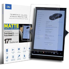 Tempered Glass Screen Protector for Tesla Model S (2013-2020), Model X (2016-2020) Vertical Infotainment 17 Inch Touchscreen Protective Accessories (HD Clear)