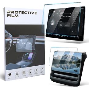 Tesla 2024 Model 3 Highland Dashboard Screen & Second Row Seat Screen Protector Tempered Film Fully Covers (Matte)