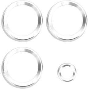 Dweekiy Air Conditioning Knob Ring Trim, 4Pcs/Set AC Air Conditioning Knob Trim Cover fit for Rover Sport (Silver)