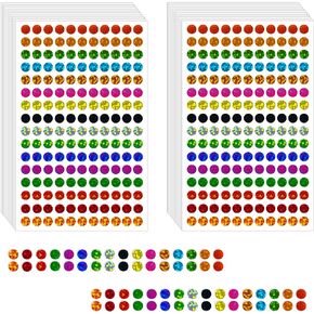 3520 PCS Color Coding Labels Laser Shiny Sparkle Circle Dot Stickers 1/4" Round Dot Labels, 16 Colors Style Colorful Coding Label Sticker for Office,Student Classroom