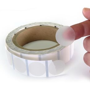 Wafer Tab Seals, 1 inch Diameter, Translucent, Great to Seal Folded Self-Mailers, Booklets and Catalogs, 1000 Labels per Roll
