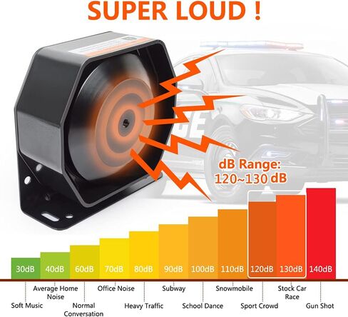 مكبر صوت صفارة الإنذار للسيارة Safego Police Siren System، DC12v 200w 9 نغمات سلكية محمولة ميكروفون مكبر صوت صفارات الإنذار الإلكترونية في حالات الطوارئ in Saudi Arabia
