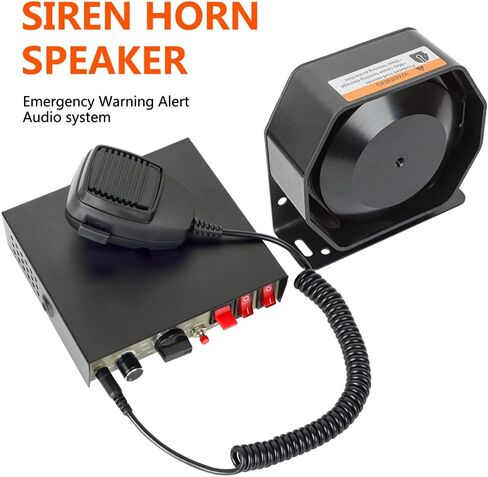 مكبر صوت صفارة الإنذار للسيارة Safego Police Siren System، DC12v 200w 9 نغمات سلكية محمولة ميكروفون مكبر صوت صفارات الإنذار الإلكترونية في حالات الطوارئ in Saudi Arabia
