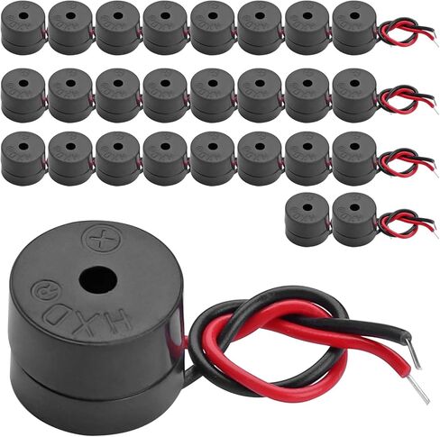 DC 12V Electronic DC Buzzer 5v Alarm Active Piezo Beep Sound ABS Housing 85dB Wired Connector Black 26Pcs in Saudi Arabia