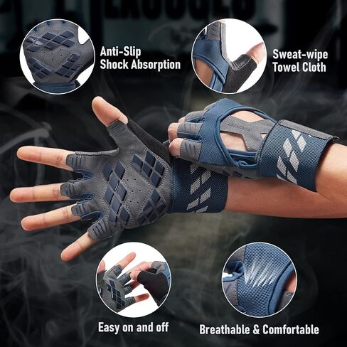 B-Forest Workout Gloves Gym Gloves Weight Lifting Gloves with Wrist Wrap for Men Women for Training, Exercise, Fitness in Saudi Arabia