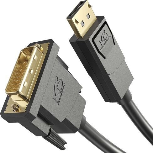 CableDirect - كابل محول DisplayPort إلى DVI - بطول 6.6 قدم (كابل مزود بدرع مقاوم للتداخل لبطاقات رسومات إخراج DP إلى شاشات إدخال DVI، يدعم 1920 × 1200 عند 60 هرتز - أحادي الاتجاه) in Kuwait