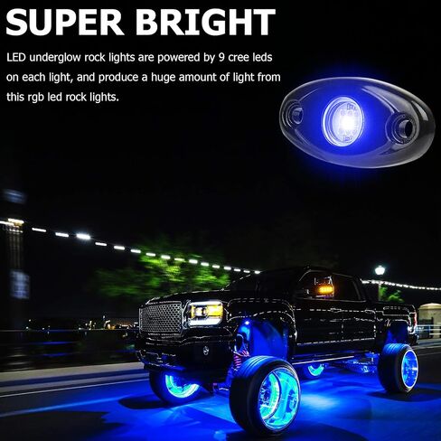 PSEQT 6 Pods White LED Rock Wheel Well Lights Underglow Light لسيارة شاحنة ATV UTV SUV الطرق الوعرة قارب Underbody نيون توهج درب تلاعب مصباح in Kuwait