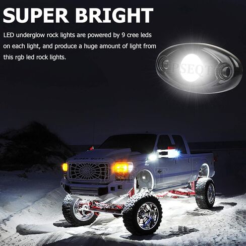 PSEQT 6 Pods White LED Rock Wheel Well Lights Underglow Light لسيارة شاحنة ATV UTV SUV الطرق الوعرة قارب Underbody نيون توهج درب تلاعب مصباح in Kuwait