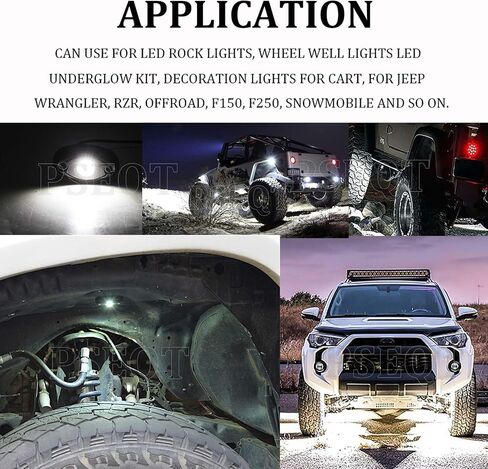 PSEQT 6 Pods White LED Rock Wheel Well Lights Underglow Light لسيارة شاحنة ATV UTV SUV الطرق الوعرة قارب Underbody نيون توهج درب تلاعب مصباح in Kuwait