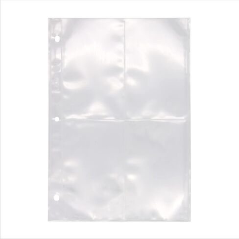 3x5 Index Card Binder Sleeve Pages for Standard 3-Ring Binders - 4 Pockets per Page, 35 Pages per Pack, Top-Loaded, Clear, Non-PVC, Acid-Free in Saudi Arabia