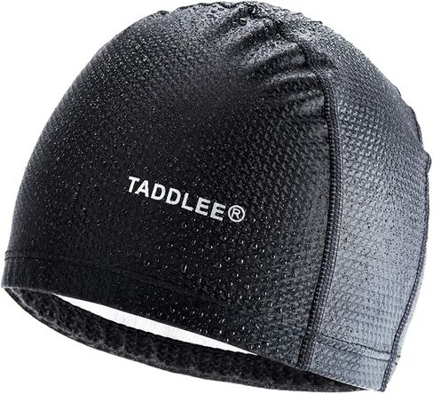 Taddlee الرجال قبعة السباحة بولي Fabric النسيج سيليكون الاستحمام قبعة السباحة بركة مقاوم للماء الرياضة الكبار ملابس سباحة حريمي اكسسوارات كبيرة الحجم في الهواء الطلق in Kuwait
