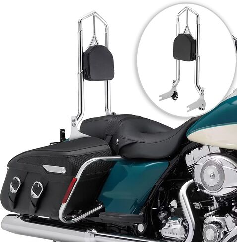 31" Height Passenger Backrest Sissy Bar Compatible with 1997-2008 Harley Touring Road King Road Glide Electra Glide Street Glide FLHR FLTR FLHT FLHX, Chrome in Saudi Arabia