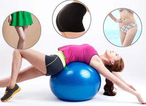 Exercise Ball for Yoga, Fitness, Balance Stability, Extra Thick Professional Grade Balance & Stability Ball - Anti Burst, Workout Program 2020 (Blue, 45cm) in Saudi Arabia
