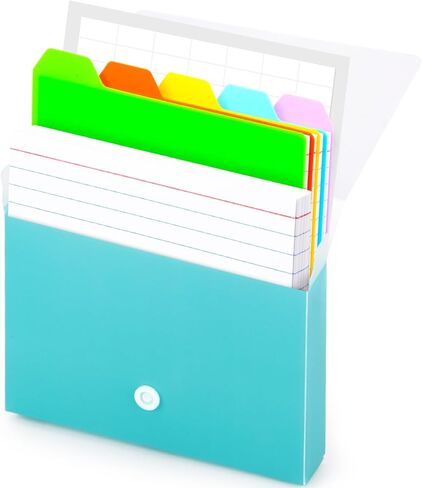 مجموعة حامل بطاقات ملاحظات مكونة من 106 قطعة، بطاقات فهرسة حامل بطاقات تعليمية مقاس 3 × 5 بوصات مع فواصل علامات التبويب للمدرسة ومستلزمات الأعمال المكتبية in Kuwait