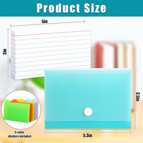 مجموعة حامل بطاقات ملاحظات مكونة من 106 قطعة، بطاقات فهرسة حامل بطاقات تعليمية مقاس 3 × 5 بوصات مع فواصل علامات التبويب للمدرسة ومستلزمات الأعمال المكتبية in Kuwait