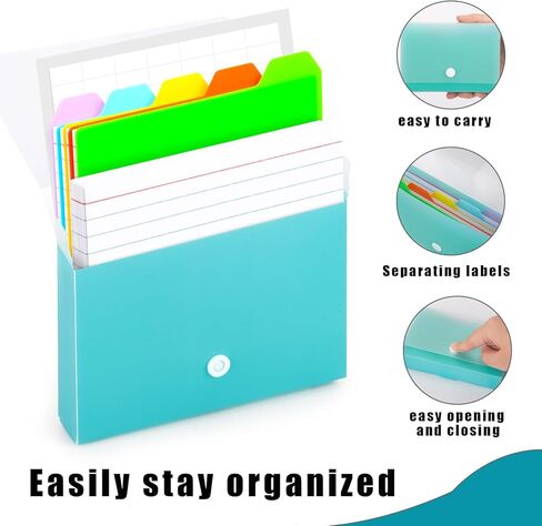 مجموعة حامل بطاقات ملاحظات مكونة من 106 قطعة، بطاقات فهرسة حامل بطاقات تعليمية مقاس 3 × 5 بوصات مع فواصل علامات التبويب للمدرسة ومستلزمات الأعمال المكتبية in Kuwait