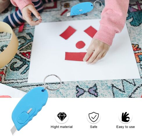 قاطع صندوق صغير محمول صغير لطيف على شكل سلسلة مفاتيح قاطع قابل للسحب، أداة فتح صندوق تغليف قابلة للسحب، قاطع حروف للمكتب والمنزل والمسافرين (لون عشوائي) in Kuwait