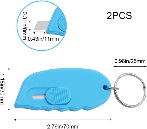 قاطع صندوق صغير محمول صغير لطيف على شكل سلسلة مفاتيح قاطع قابل للسحب، أداة فتح صندوق تغليف قابلة للسحب، قاطع حروف للمكتب والمنزل والمسافرين (لون عشوائي) in Kuwait