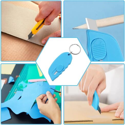 قاطع صندوق صغير محمول صغير لطيف على شكل سلسلة مفاتيح قاطع قابل للسحب، أداة فتح صندوق تغليف قابلة للسحب، قاطع حروف للمكتب والمنزل والمسافرين (لون عشوائي) in Kuwait