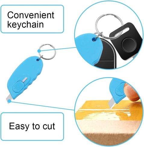 قاطع صندوق صغير محمول صغير لطيف على شكل سلسلة مفاتيح قاطع قابل للسحب، أداة فتح صندوق تغليف قابلة للسحب، قاطع حروف للمكتب والمنزل والمسافرين (لون عشوائي) in Kuwait