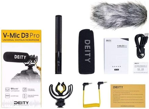 ميكروفونات Deity V-Mic D3 Pro Supercardioid على الكاميرا مع نظام تعليق Rycote Lyre in Kuwait