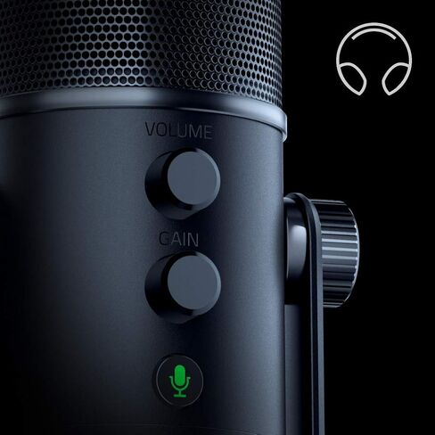 ميكروفون البث USB Razer Seiren Elite: مرشح تمرير عالي بدرجة احترافية - حامل صدمات مدمج - نمط التقاط Supercardiod - ألومنيوم مؤكسد - أسود كلاسيكي in Saudi Arabia