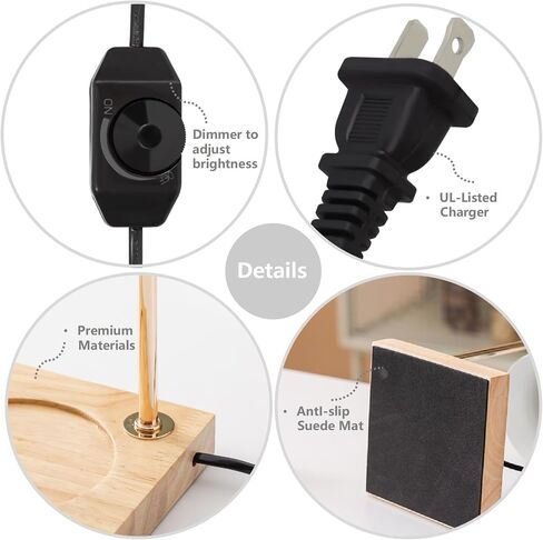 Candle Warmer Lamps, Dimmable Candle Lamp, Top Down Candle Warmers, Wood Base Candle Melting Lamps for Scented Jar Candles with 2 Bulbs (Black Metal Shade) in Saudi Arabia