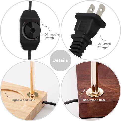 Candle Warmer Lamps, Dimmable Candle Lamp, Top Down Candle Warmers, Wood Base Candle Melting Lamps for Scented Jar Candles with 2 Bulbs (Black Metal Shade) in Saudi Arabia