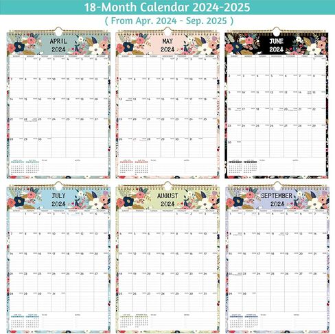 Wall Calendar 2024-2025 – Apr.2024 - Sep.2025, Calendar 2024-2025 Wall, 18 Monthly Calendar, 12 x 17 In, 2024-25 Calendar with Large Blocks, Thick Paper, Holidays, To-do ＆ Notes, Great for Organizing in Saudi Arabia