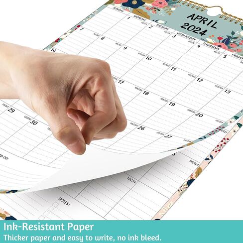 Wall Calendar 2024-2025 – Apr.2024 - Sep.2025, Calendar 2024-2025 Wall, 18 Monthly Calendar, 12 x 17 In, 2024-25 Calendar with Large Blocks, Thick Paper, Holidays, To-do ＆ Notes, Great for Organizing in Saudi Arabia
