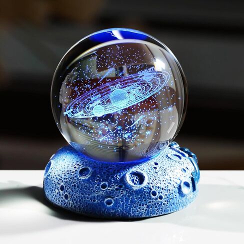 Ornalrist 2.36in. 3D Crystal Ball Engraved Butterfly Gifts for Women Girlfriend Night Light with Space Base, Glass Butterfly Ball Gifts for Butterfly Lover Home Decor Figurine in Kuwait