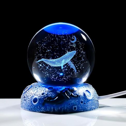 Ornalrist 2.36in. 3D Crystal Ball Engraved Butterfly Gifts for Women Girlfriend Night Light with Space Base, Glass Butterfly Ball Gifts for Butterfly Lover Home Decor Figurine in Kuwait