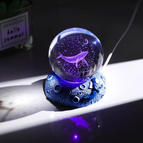 Ornalrist 2.36in. 3D Crystal Ball Engraved Butterfly Gifts for Women Girlfriend Night Light with Space Base, Glass Butterfly Ball Gifts for Butterfly Lover Home Decor Figurine in Kuwait
