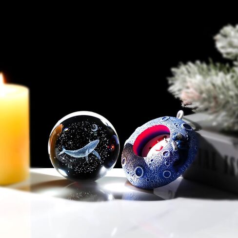 Ornalrist 2.36in. 3D Crystal Ball Engraved Butterfly Gifts for Women Girlfriend Night Light with Space Base, Glass Butterfly Ball Gifts for Butterfly Lover Home Decor Figurine in Kuwait