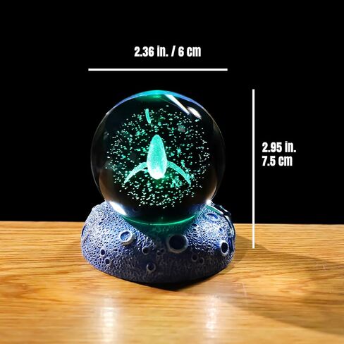 Ornalrist 2.36in. 3D Crystal Ball Engraved Butterfly Gifts for Women Girlfriend Night Light with Space Base, Glass Butterfly Ball Gifts for Butterfly Lover Home Decor Figurine in Kuwait