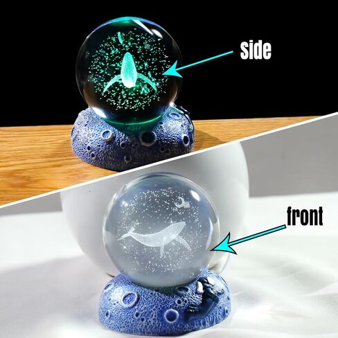 Ornalrist 2.36in. 3D Crystal Ball Engraved Butterfly Gifts for Women Girlfriend Night Light with Space Base, Glass Butterfly Ball Gifts for Butterfly Lover Home Decor Figurine in Kuwait